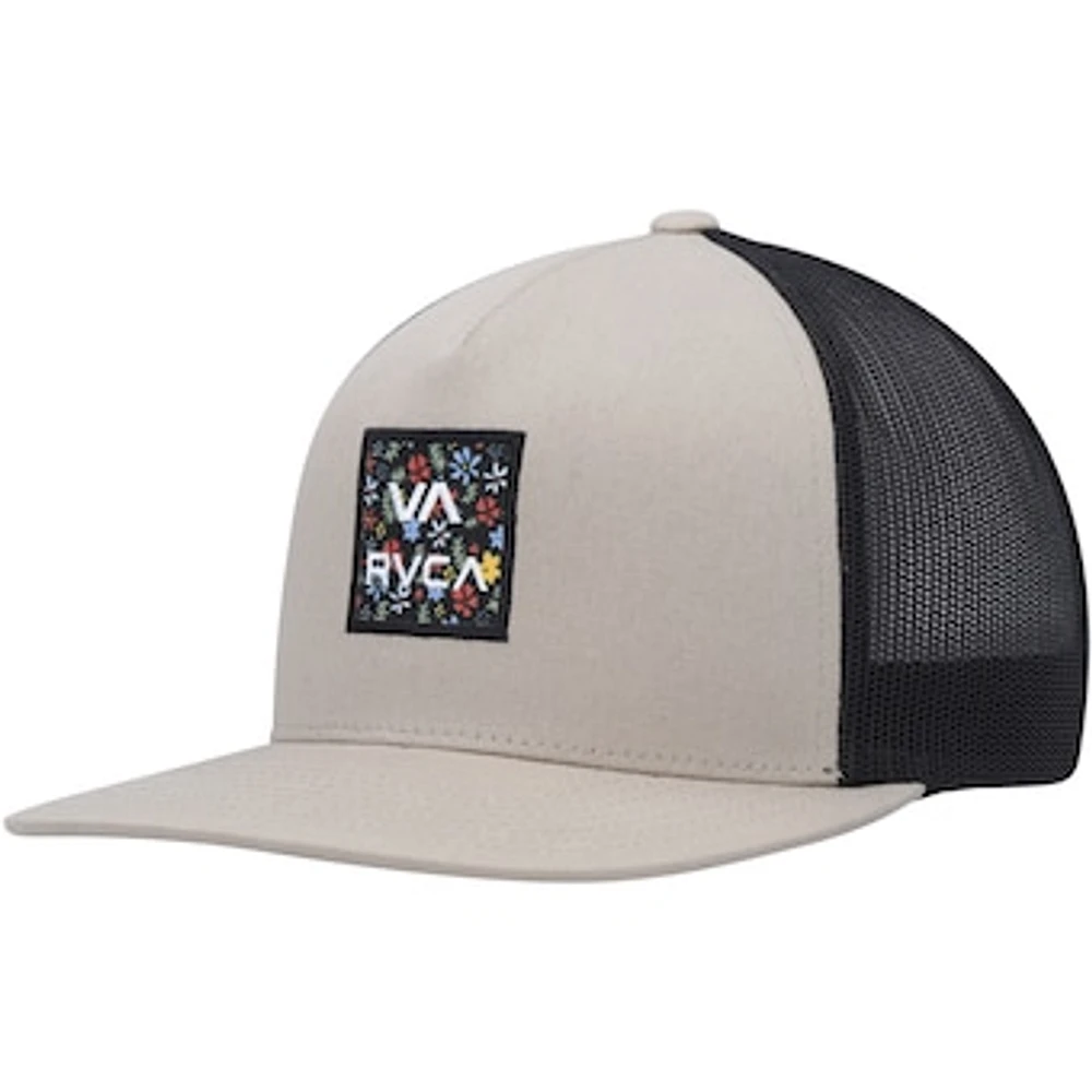 Men's RVCA  Tan VA All The Way Print Trucker Snapback Hat