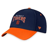 Men's Fanatics  Navy/Orange Detroit Tigers Stacked Logo Flex Hat