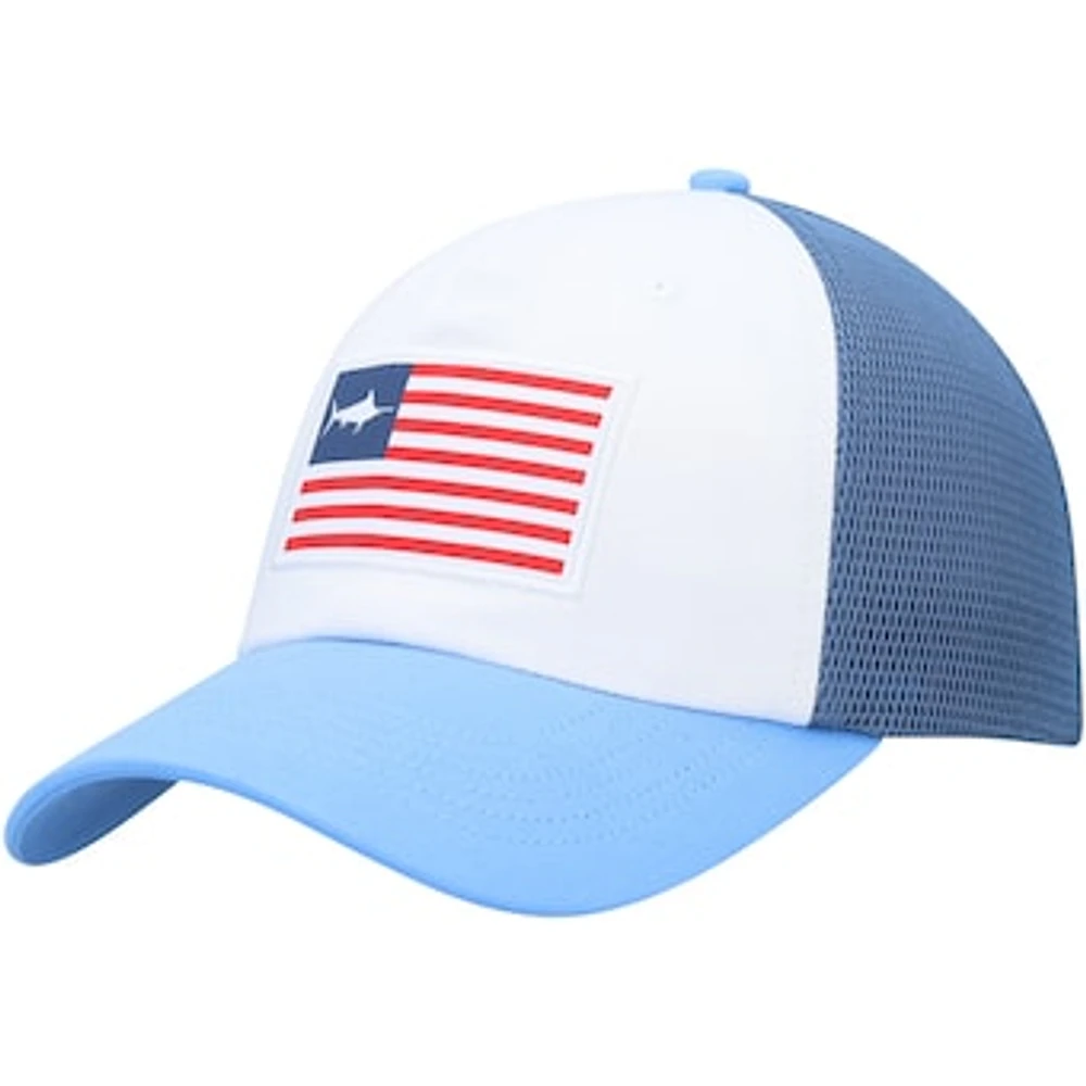 Men's Columbia White/Light Blue PFG Dad Snapback Hat