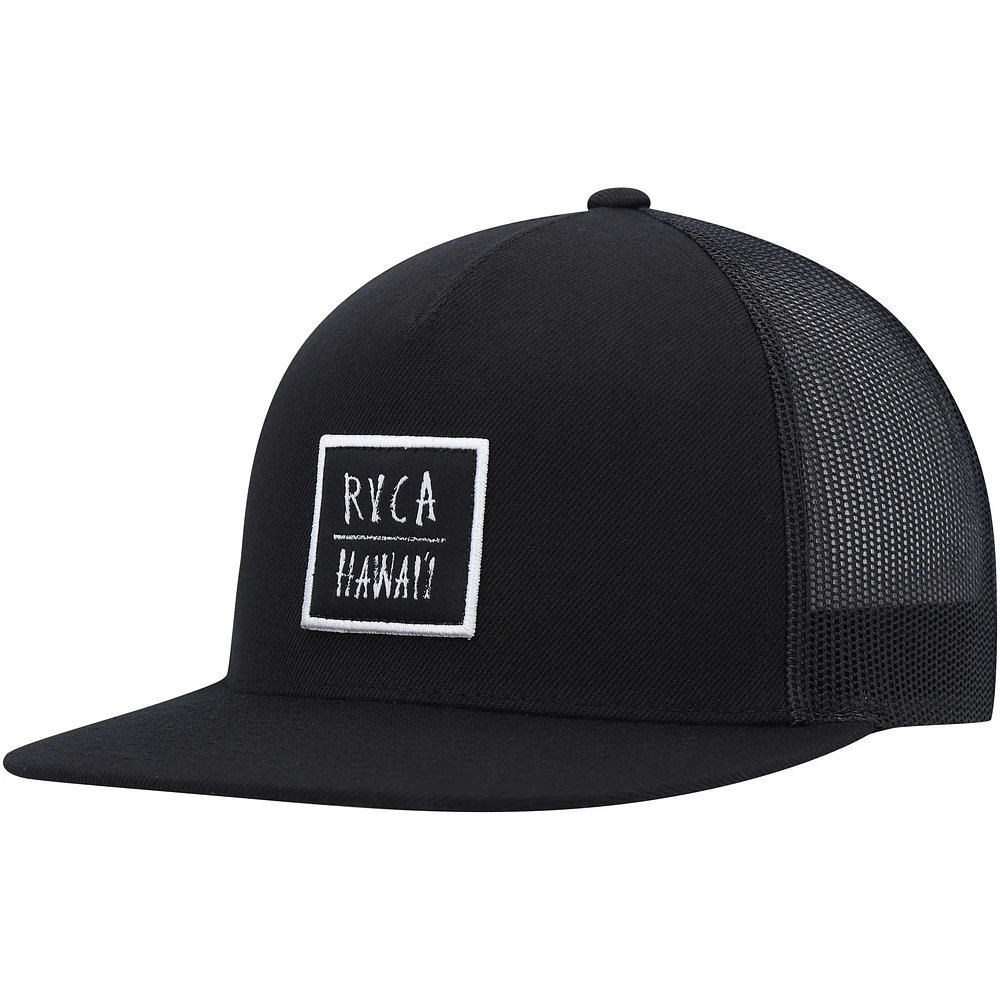 Men's RVCA Black Horton Teeth Trucker Snapback Hat