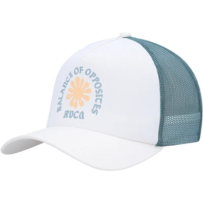 Women's RVCA White/Teal Summer Trucker Snapback Hat