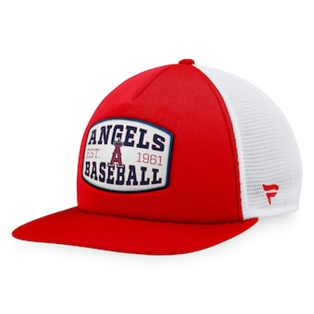 Men's Fanatics  Red Los Angeles Angels Foam Front Patch Trucker Snapback Hat