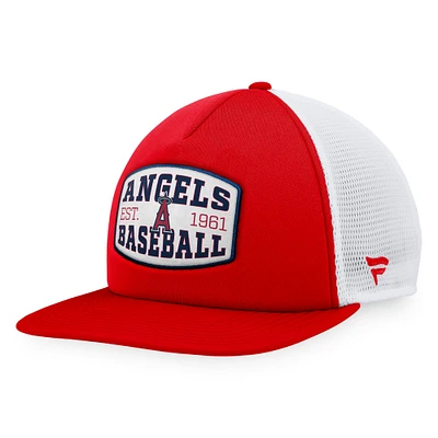 Men's Fanatics  Red Los Angeles Angels Foam Front Patch Trucker Snapback Hat