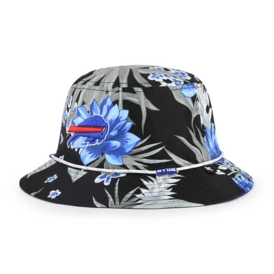 Men's '47  Black Buffalo Bills Dark Tropic Bucket Hat