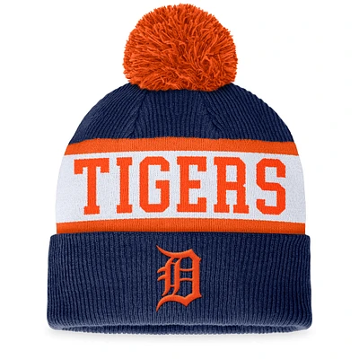 Men's Fanatics Navy/White Detroit Tigers Secondary Cuffed Knit Hat with Pom