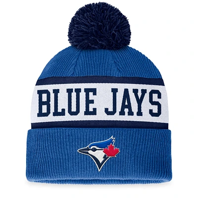 Men's Fanatics Royal/White Toronto Blue Jays Secondary Cuffed Knit Hat with Pom