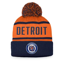 Men's Fanatics Navy/Orange Detroit Tigers Cooperstown Collection Cuffed Knit Hat with Pom