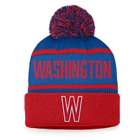 Men's Fanatics Red/Royal Washington Senators Cooperstown Collection Cuffed Knit Hat with Pom