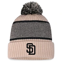 Women's Fanatics Natural/Black San Diego Padres Cuffed Knit Hat with Pom