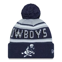 Youth New Era Gray/Navy Dallas Cowboys Gridiron Classics Main Cuffed Knit Hat with Pom