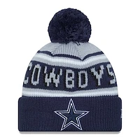 Youth New Era Gray/Navy Dallas Cowboys Main Cuffed Knit Hat with Pom