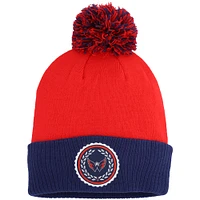 Women's adidas Red Washington Capitals Laurel Cuffed Knit Hat with Pom