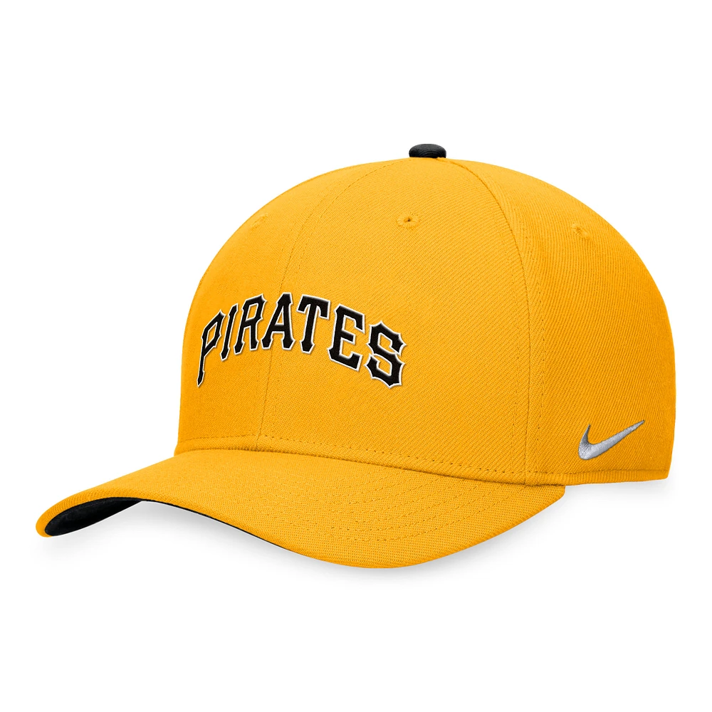 Men's Nike Gold Pittsburgh Pirates Classic99 Swoosh Performance Flex Hat