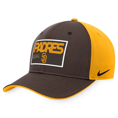 Men's Nike Brown/Gold San Diego Padres Classic99 Colorblock Performance Snapback Hat