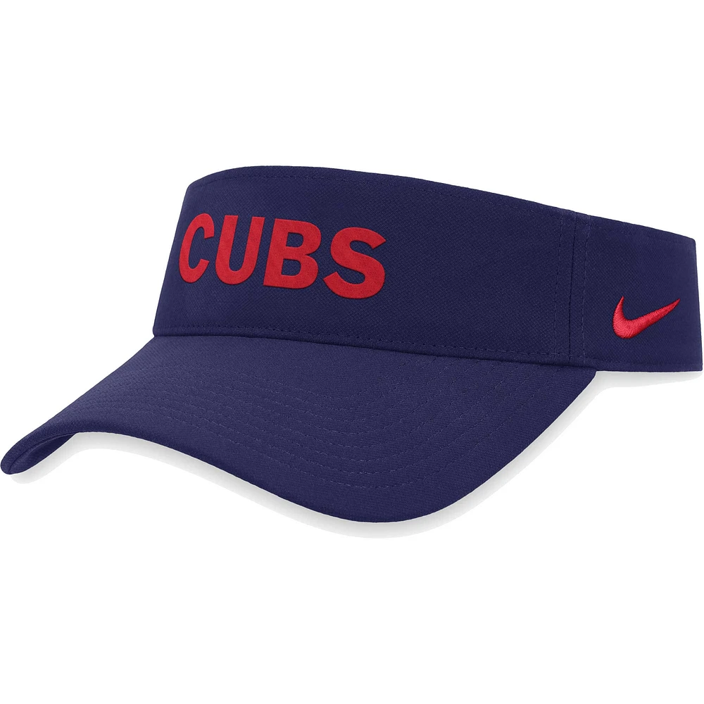 Men's Nike Royal Chicago Cubs Wordmark Performance Adjustable Visor