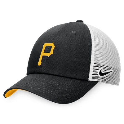 Men's Nike Black/White Pittsburgh Pirates Heritage86 Lightweight Unstructured Adjustable Trucker Hat