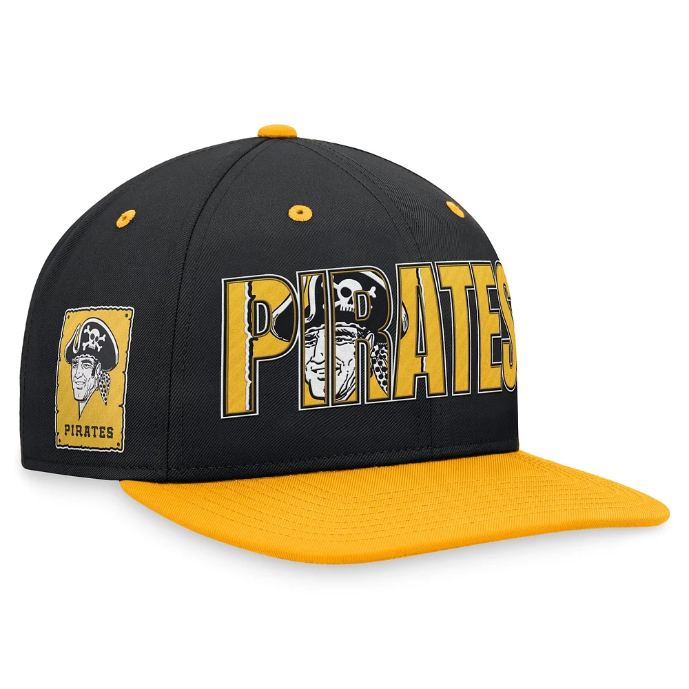 Men's Nike Black Pittsburgh Pirates Cooperstown Collection Pro Snapback Hat