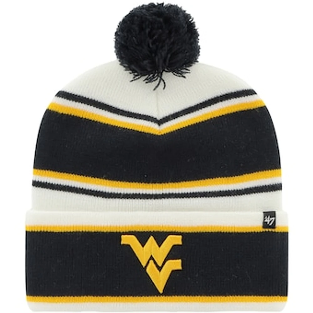 Youth '47  White West Virginia Mountaineers Stripling Cuffed Knit Hat with Pom