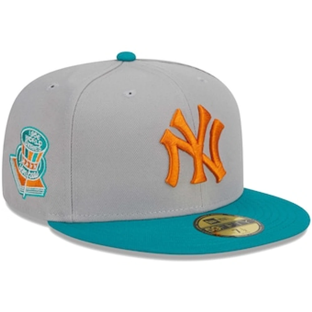 Men's New Era Gray/Teal York Yankees  59FIFTY Fitted Hat