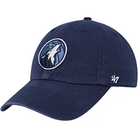 Men's '47 Navy Minnesota Timberwolves Alternate Logo Clean Up Adjustable Hat