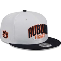 Men's New Era White/Navy Auburn Tigers Two-Tone Layer 9FIFTY Snapback Hat