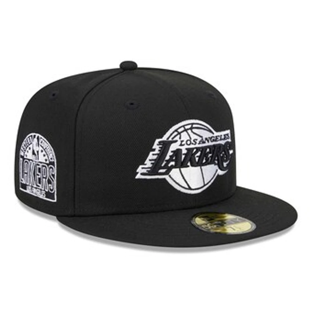 Men's New Era Black Los Angeles Lakers Evergreen 59FIFTY Fitted Hat