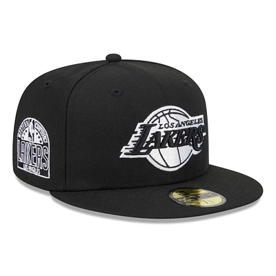 Men's New Era Black Los Angeles Lakers Evergreen 59FIFTY Fitted Hat