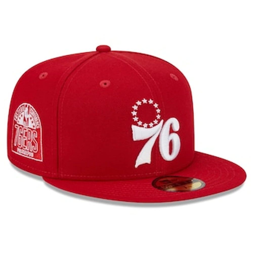 Men's New Era Red Philadelphia 76ers Evergreen 59FIFTY Fitted Hat