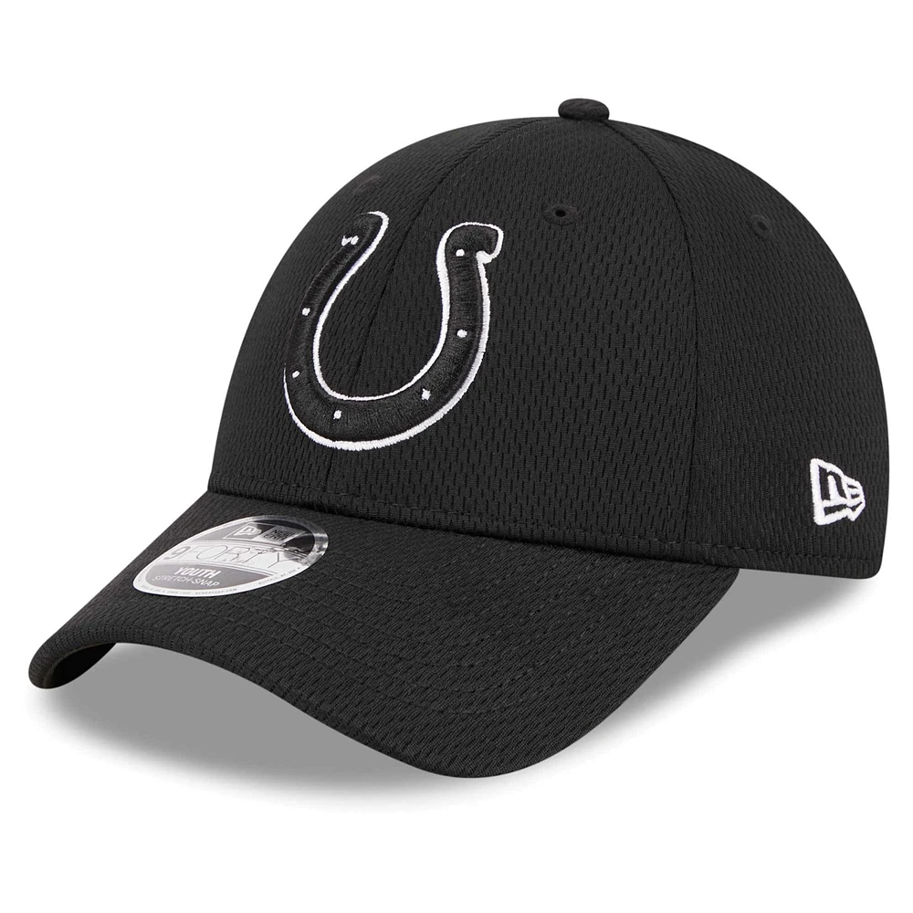 Youth New Era Black Indianapolis Colts  Main B-Dub 9FORTY Adjustable Hat