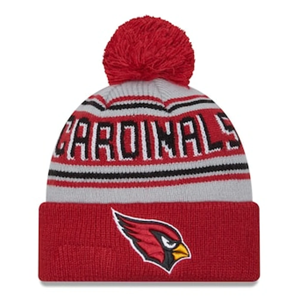 Men's New Era Cardinal Arizona Cardinals Main Cuffed Knit Hat with Pom