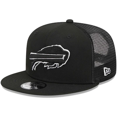 Men's New Era Black Buffalo Bills  Main Trucker 9FIFTY Snapback Hat