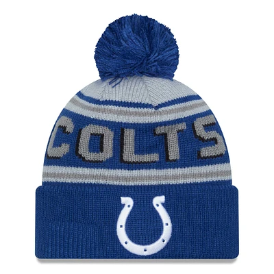 Men's New Era Royal Indianapolis Colts Main Cuffed Knit Hat with Pom