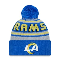 Men's New Era  Royal Los Angeles Rams  Main Cuffed Knit Hat with Pom