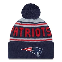 Men's New Era Navy New England Patriots Main Cuffed Knit Hat with Pom