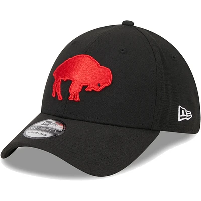 Men's New Era Black Buffalo Bills Throwback Main 39THIRTY Flex Hat