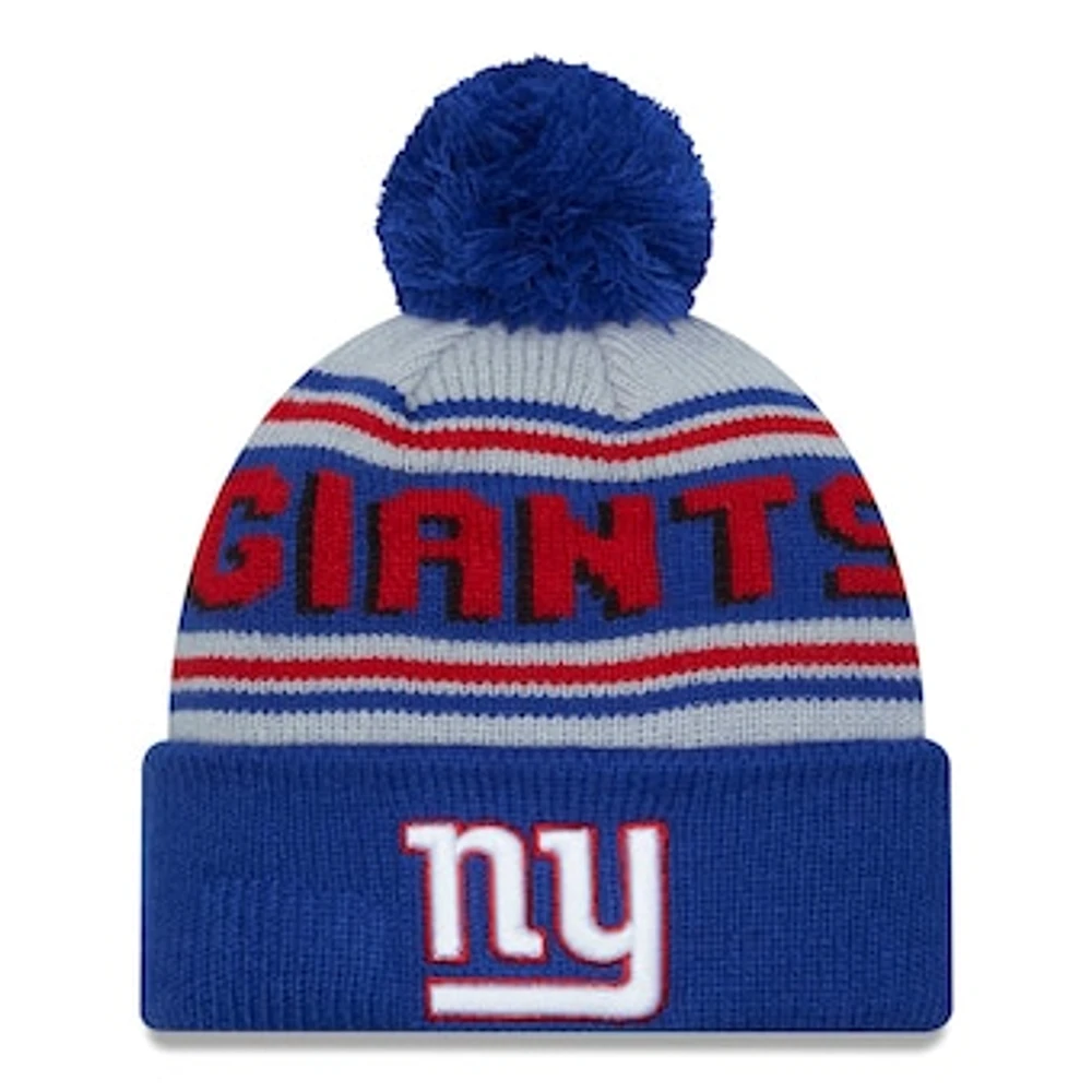 Men's New Era Royal New York Giants Main Cuffed Knit Hat with Pom