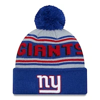 Men's New Era Royal New York Giants Main Cuffed Knit Hat with Pom