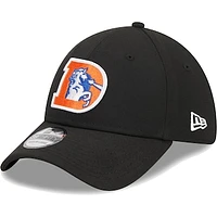 Men's New Era Black Denver Broncos Throwback Main 39THIRTY Flex Hat