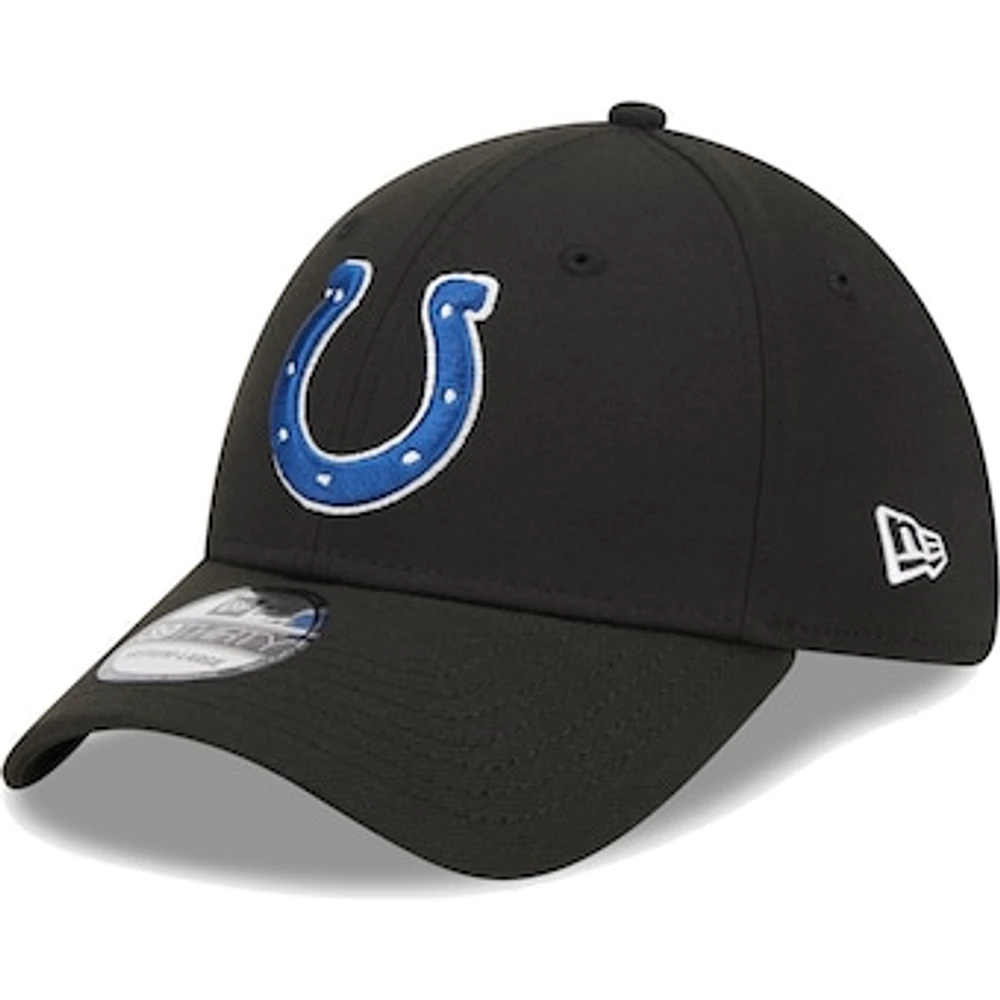 Men's New Era Black Indianapolis Colts  Main 39THIRTY Flex Hat