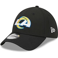 Men's New Era Black Los Angeles Rams  Main 39THIRTY Flex Hat