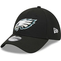 Men's New Era Black Philadelphia Eagles  Main 39THIRTY Flex Hat