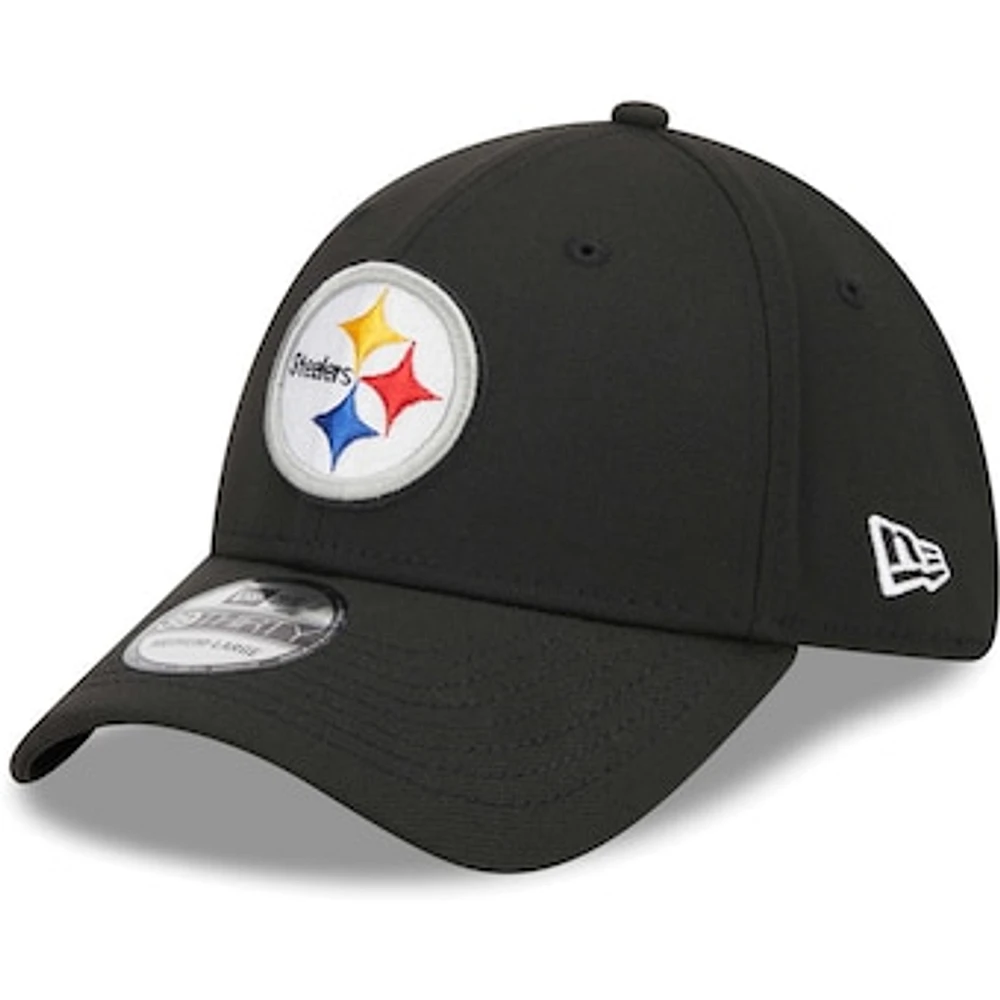 Men's New Era Black Pittsburgh Steelers  Main 39THIRTY Flex Hat