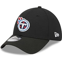 Men's New Era Black Tennessee Titans  Main 39THIRTY Flex Hat