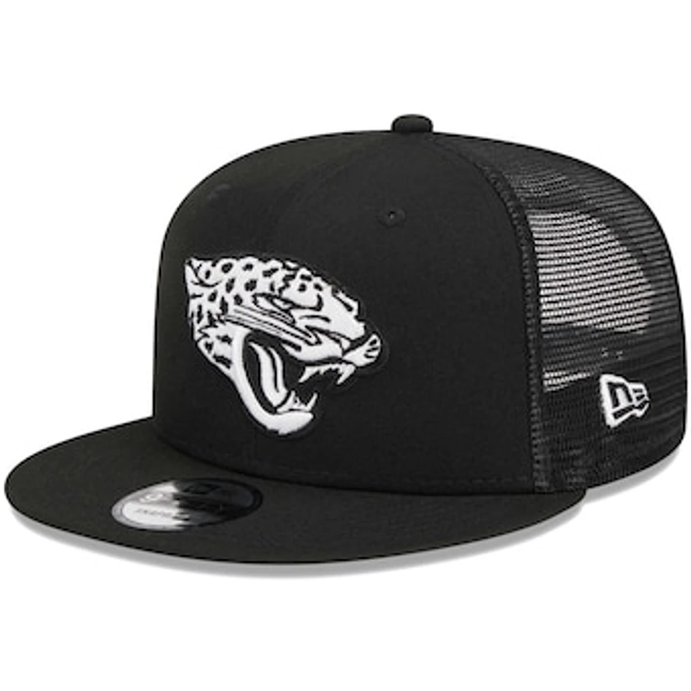 Men's New Era Black Jacksonville Jaguars  Main Trucker 9FIFTY Snapback Hat