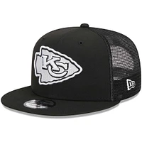 Men's New Era Black Kansas City Chiefs Main Trucker 9FIFTY Snapback Hat