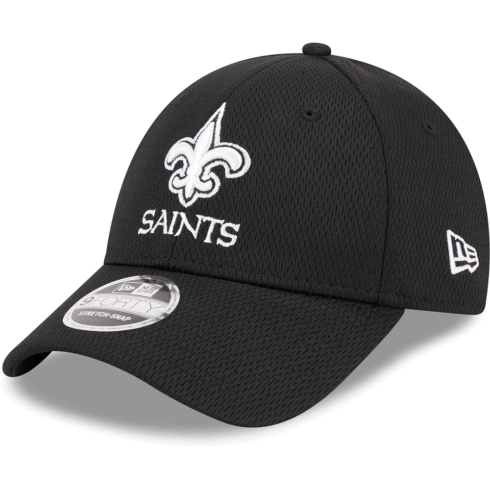 Men's New Era Black New Orleans Saints Main B-Dub 9FORTY Adjustable Hat