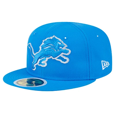 Youth New Era Blue Detroit Lions  Main 59FIFTY Fitted Hat