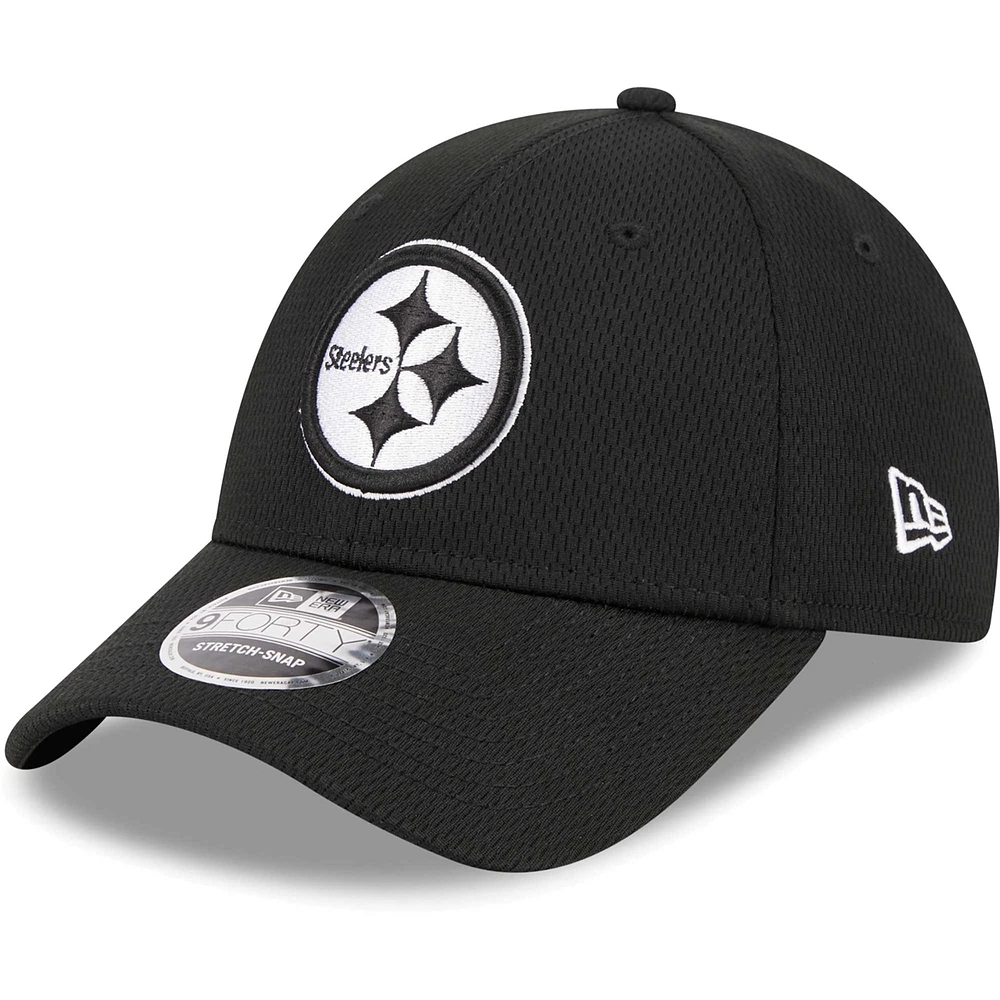 Men's New Era Black Pittsburgh Steelers  Main B-Dub 9FORTY Adjustable Hat