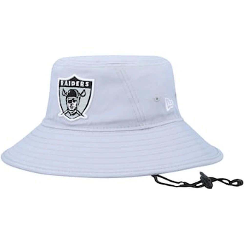 Men's New Era Silver Las Vegas Raiders Main Bucket Hat