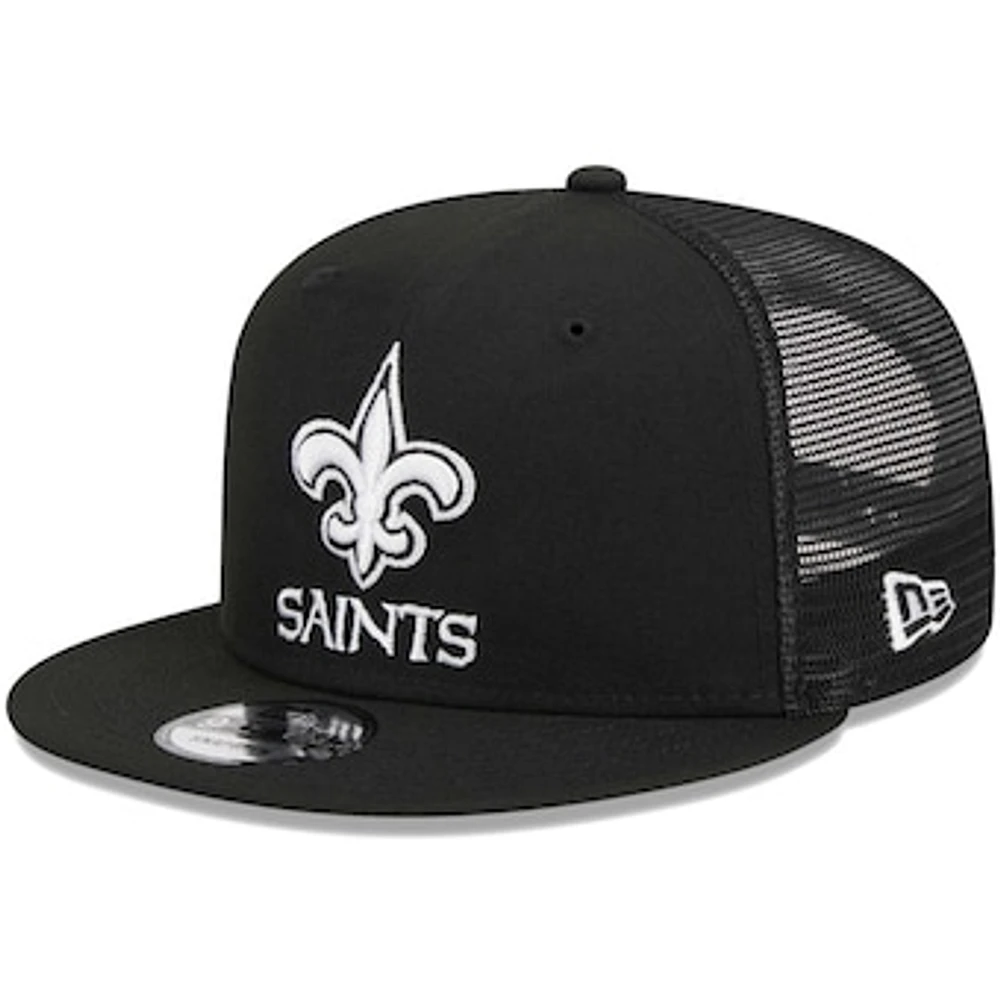 Men's New Era Black New Orleans Saints  Main Trucker 9FIFTY Snapback Hat